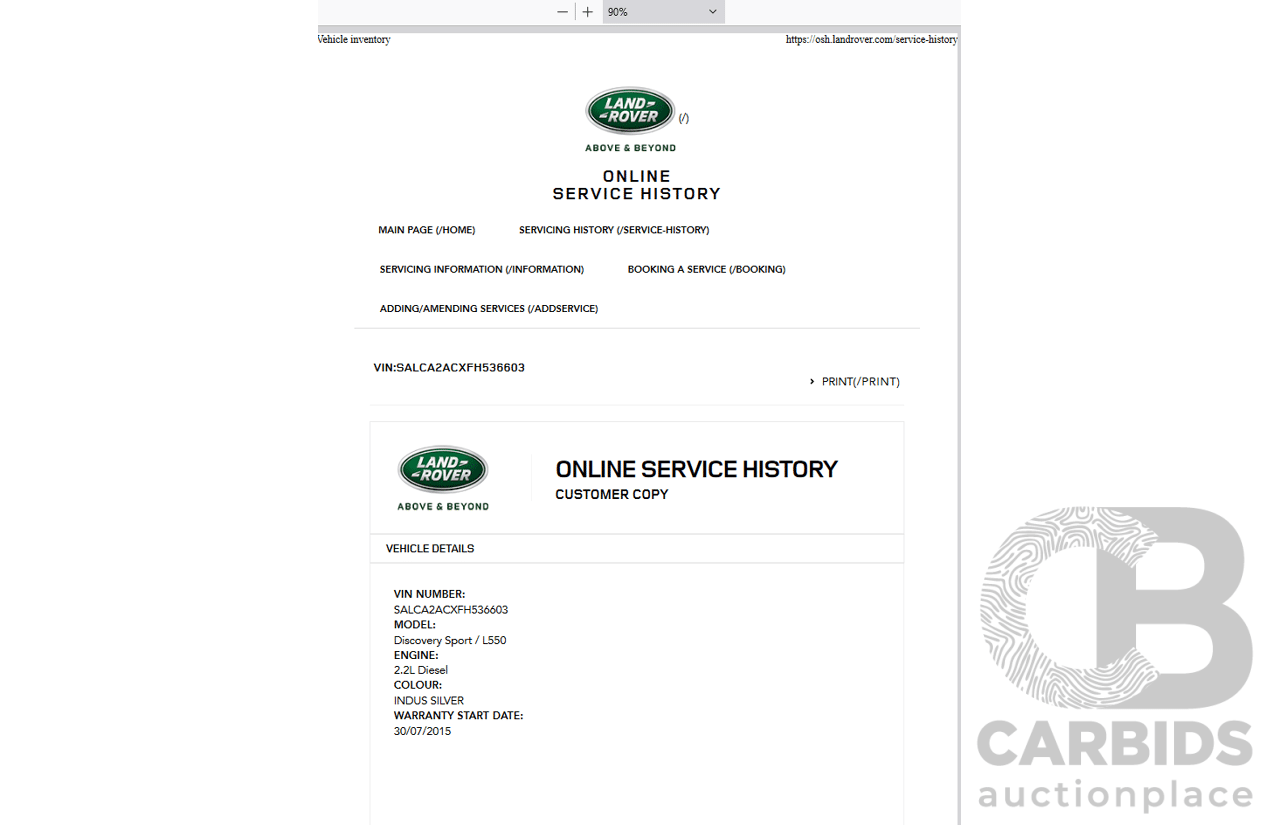 7/2015 Land Rover Discovery Sport TD4 SE LC 4d Wagon Silver 2.2L Turbo Diesel - 7 Seater
