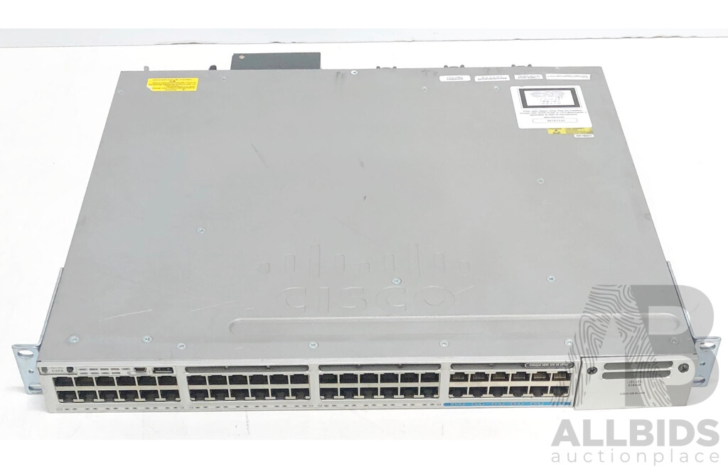 Cisco Catalyst (WS-C3850-12X48U-S) 3850-12X-48 UPoE 48-Port Gigabit Ethernet Switch