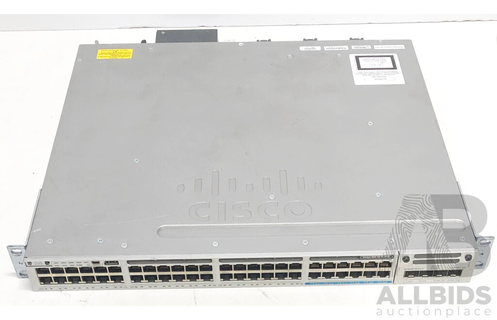 Cisco Catalyst (WS-C3850-12X48U-S) 3850-12X-48 UPoE 48-Port Gigabit Ethernet Switch