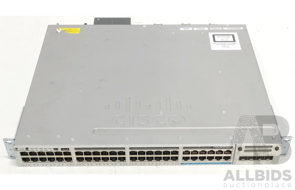 Cisco Catalyst (WS-C3850-12X48U-L) 3850-12X-48 UPoE 48-Port Gigabit Ethernet Switch