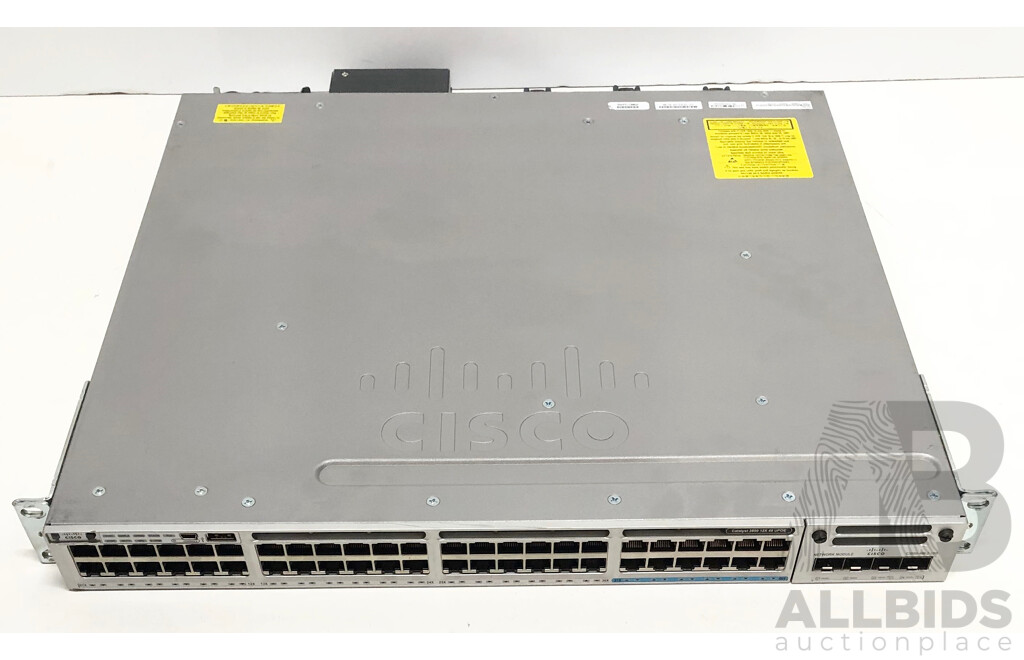 Cisco Catalyst (WS-C3850-12X48U-S) 3850-12X-48 UPoE 48-Port Gigabit Ethernet Switch