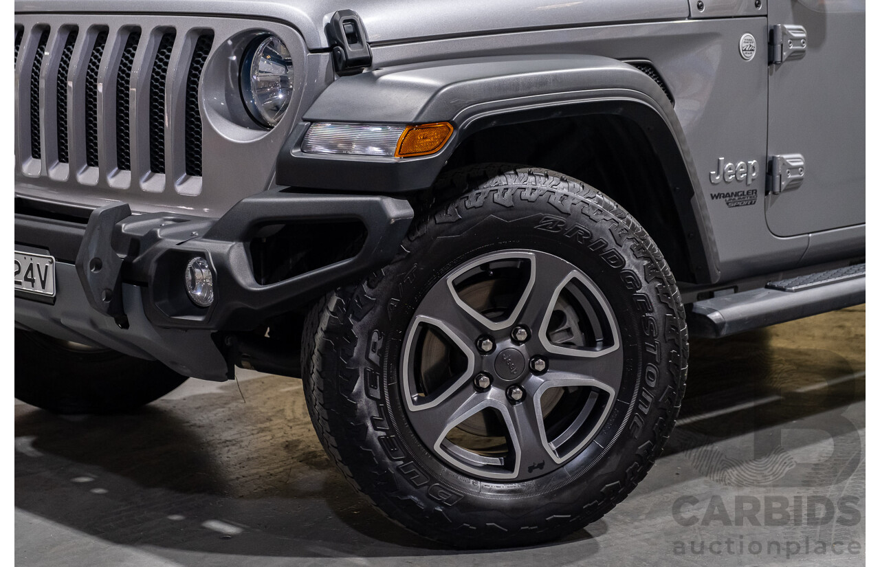 10/2019 Jeep Wrangler Unlimted Sport S (4x4) JL MY19 4d Convertible Wagon Metallic Silver V6 3.6L