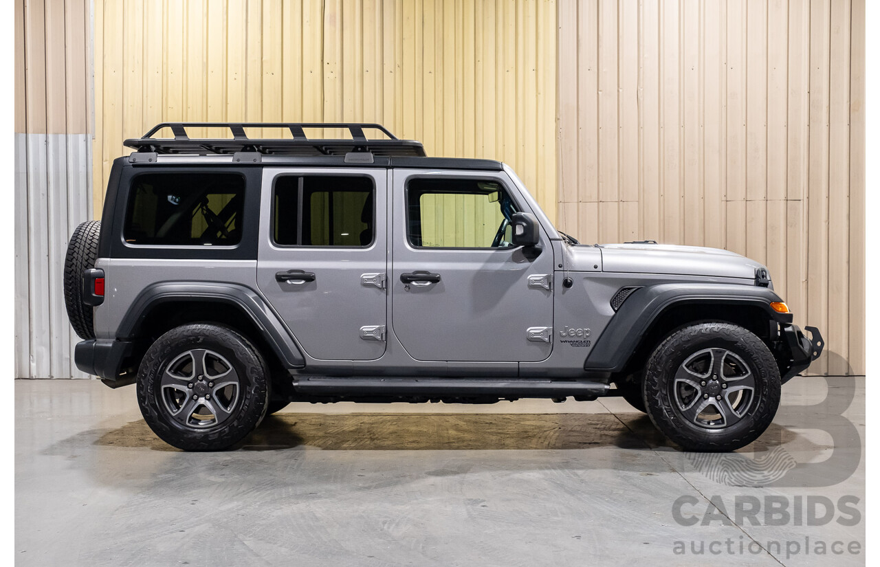 10/2019 Jeep Wrangler Unlimted Sport S (4x4) JL MY19 4d Convertible Wagon Metallic Silver V6 3.6L