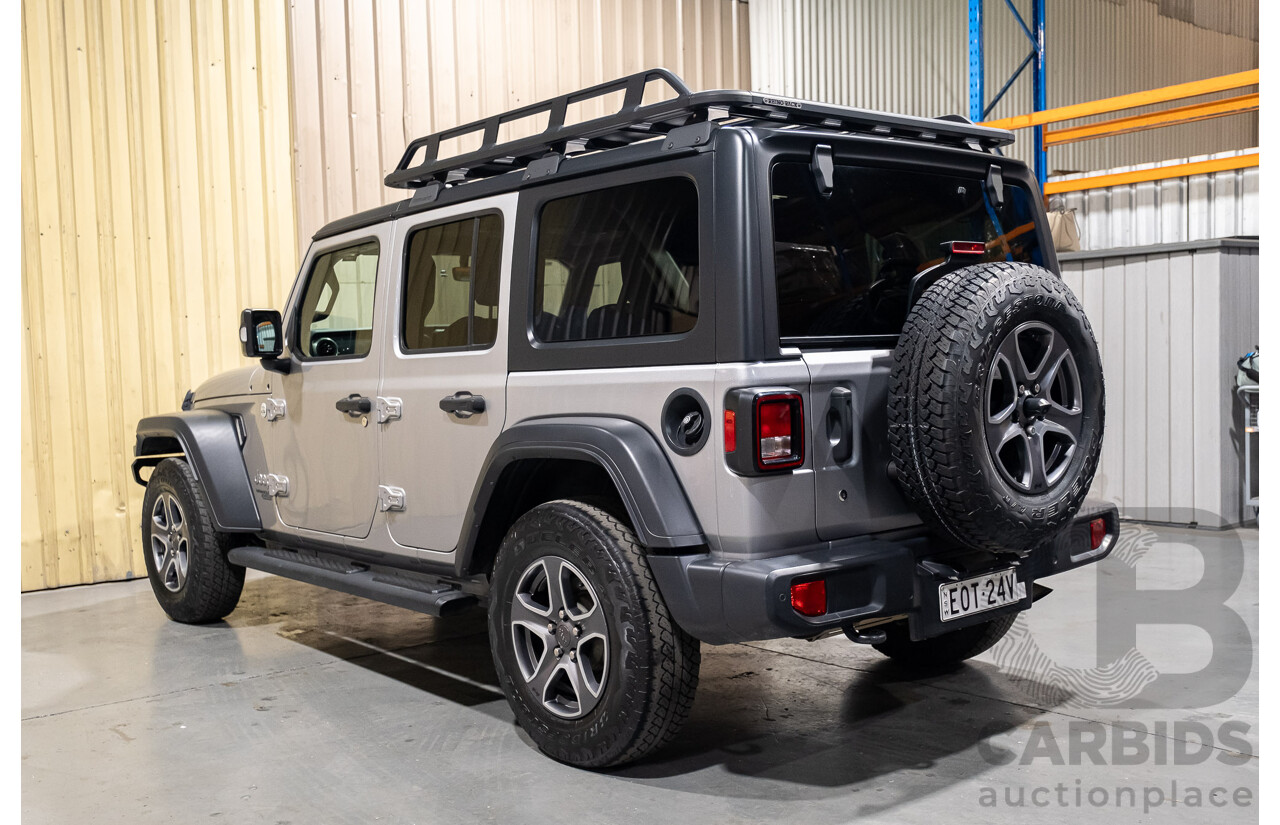 10/2019 Jeep Wrangler Unlimted Sport S (4x4) JL MY19 4d Convertible Wagon Metallic Silver V6 3.6L