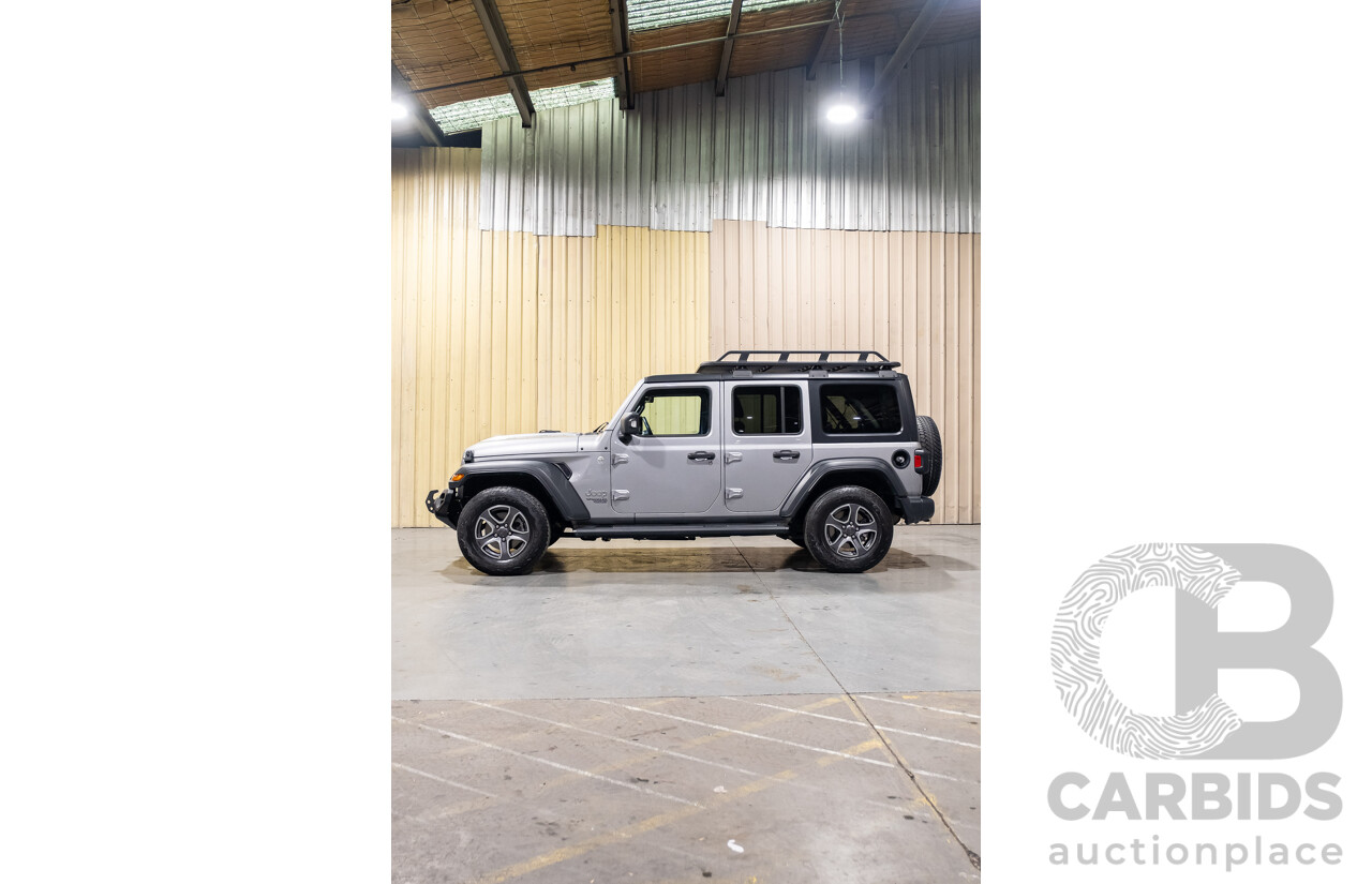 10/2019 Jeep Wrangler Unlimted Sport S (4x4) JL MY19 4d Convertible Wagon Metallic Silver V6 3.6L