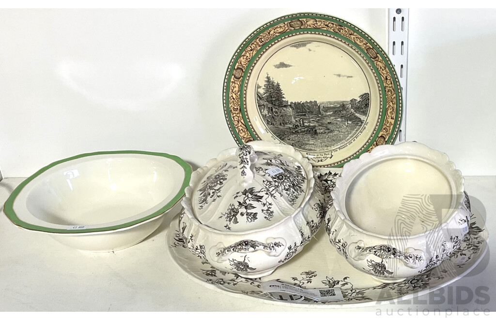 Collection of Vintager Ceramic Serving Ware Including Alfread Meakin