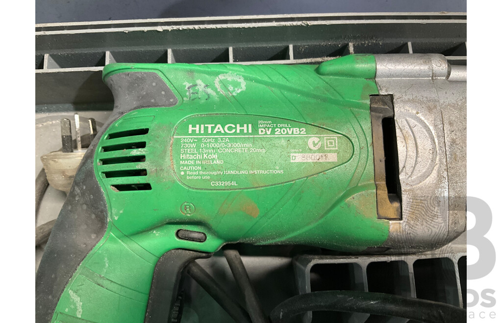 HITACHI DV20VB2(H8) 240V 13mm 730W 2-Speed Impact Drill - Estimated ORP $399.00
