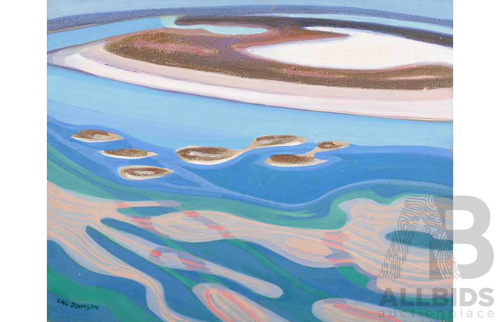 Val Johnson, Water Spirits Dance to the Rhythm of the Land, Oil and Sand on Canvas