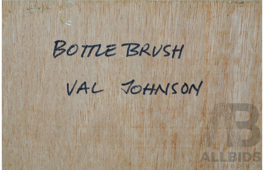 Val Johnson, Banksia Together with Bottlebrush, Oil on Board (2)