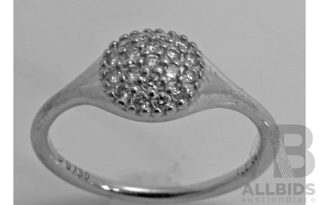PANDORA 18ct White Gold 'Love Pod' Diamond Cluster Ring