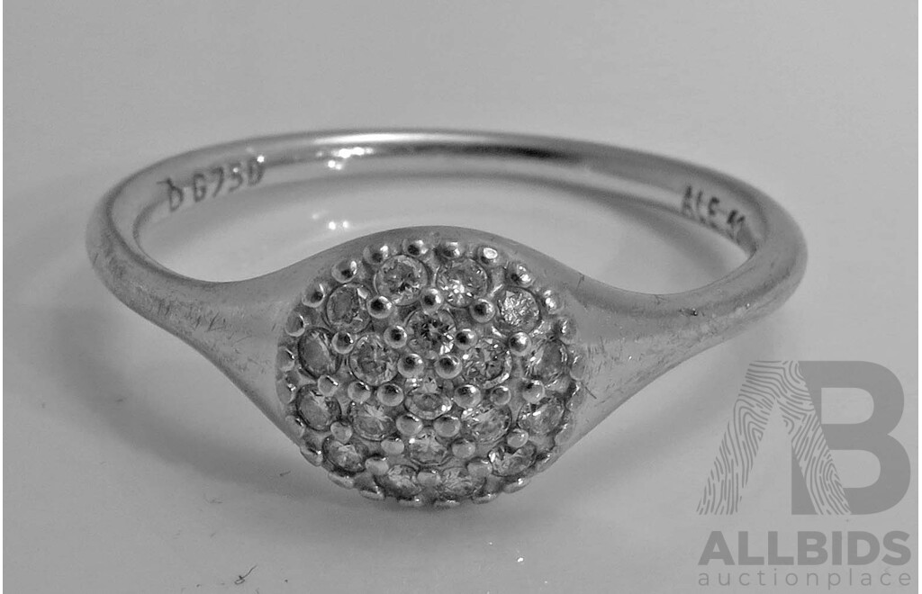 PANDORA 18ct White Gold 'Love Pod' Diamond Cluster Ring