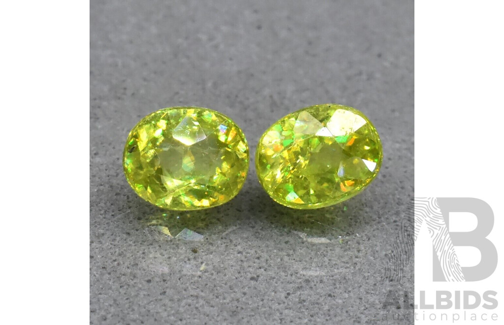 SPHENE: Natural: Yellowish-Green. Adamantine (diamond-like) lustre