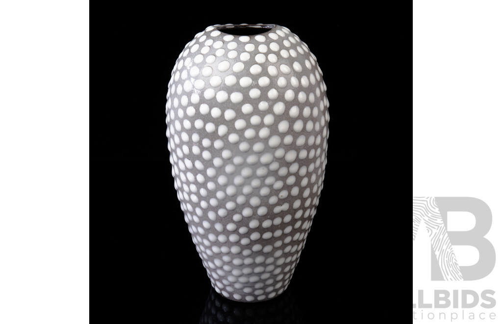 Retro Swedish Ceramic Vase with Osteoderm Pattern