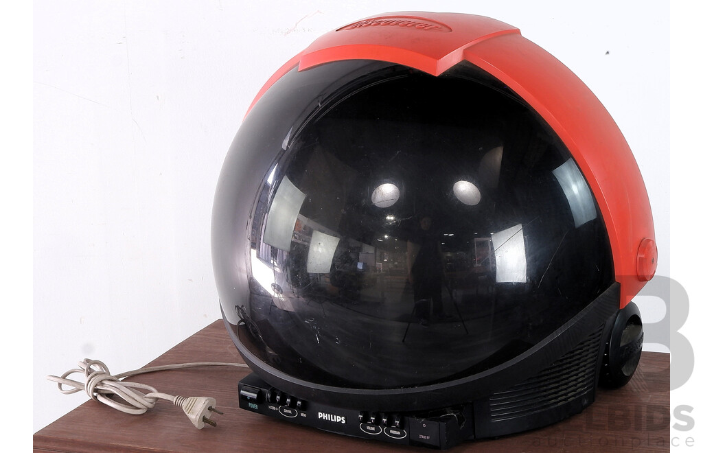 Vintage Philips Helmet Form Discoverer Television