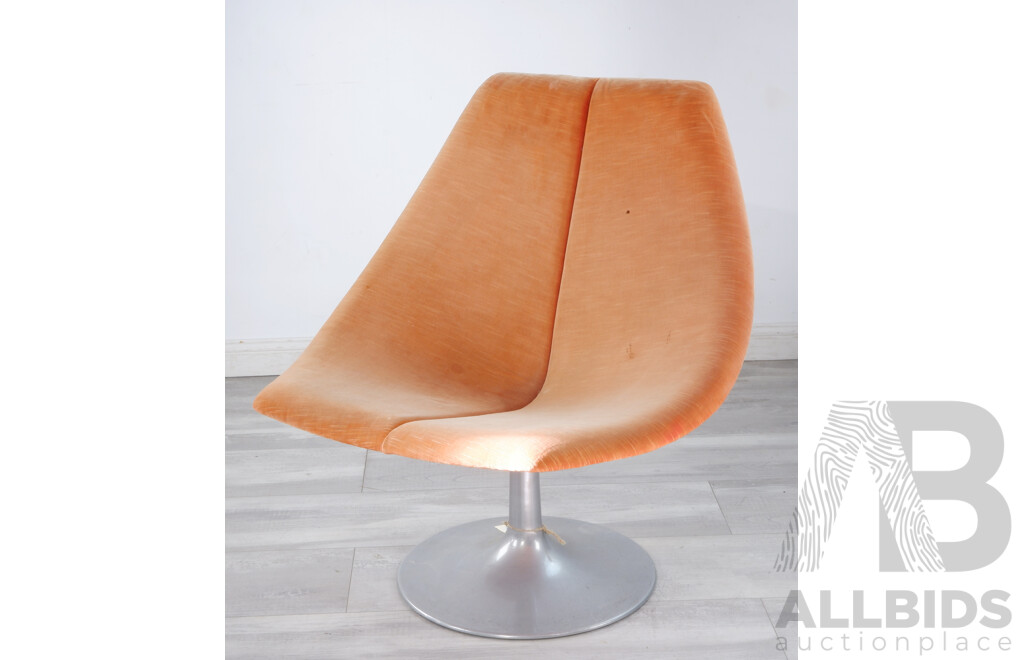 Mid Century Gordon Andrews 'Rondo' Chair with Orange Upholstery 