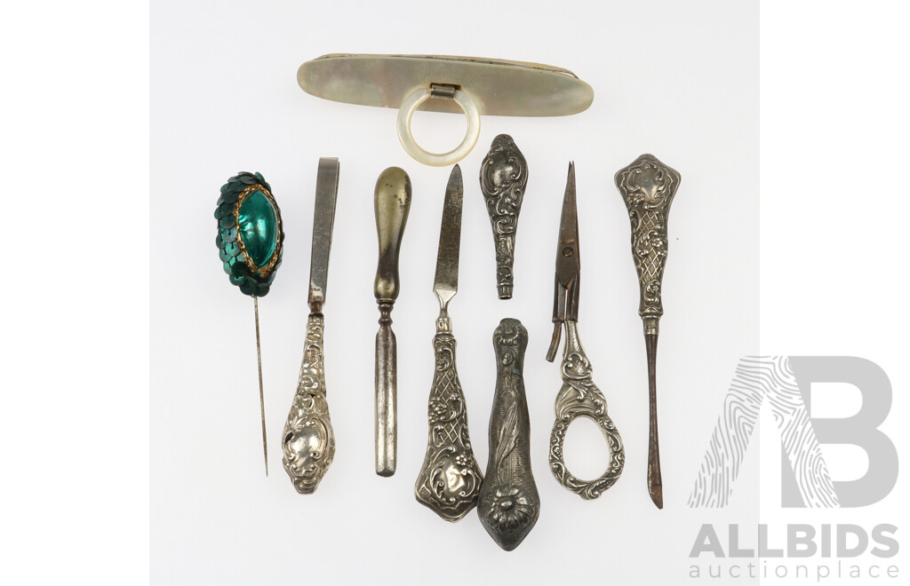 Collection of Antique Manicure Tools, with Hallmarks