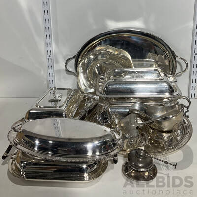 Good Collection Antique Silverplate Serving Ware Including Fairfax & Roberts, Hardy Brothers, Flavelle Sydney and More