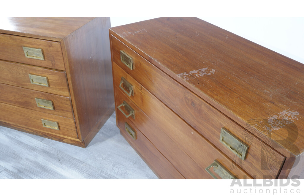 Pair of Veneered Four Drawer Chests