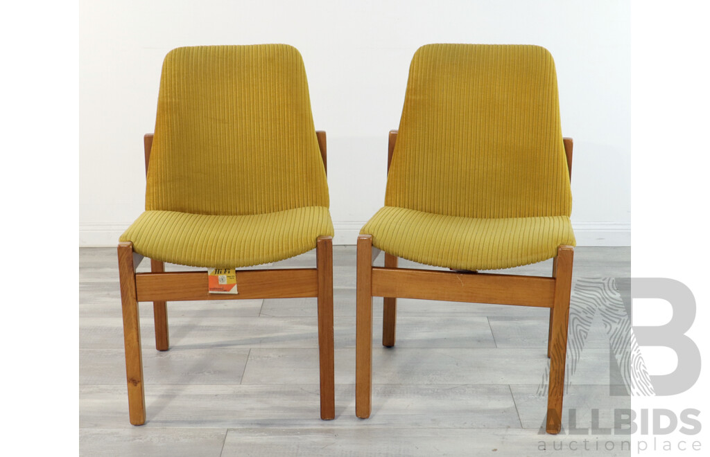 Pair of Vintage Teak Framed Dining Chairs