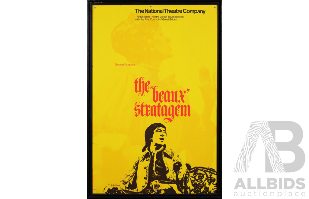 Two Framed Posters From the National Theatre Company (UK), 'the Beaux Stratagem' & 'the Idiot' (2)