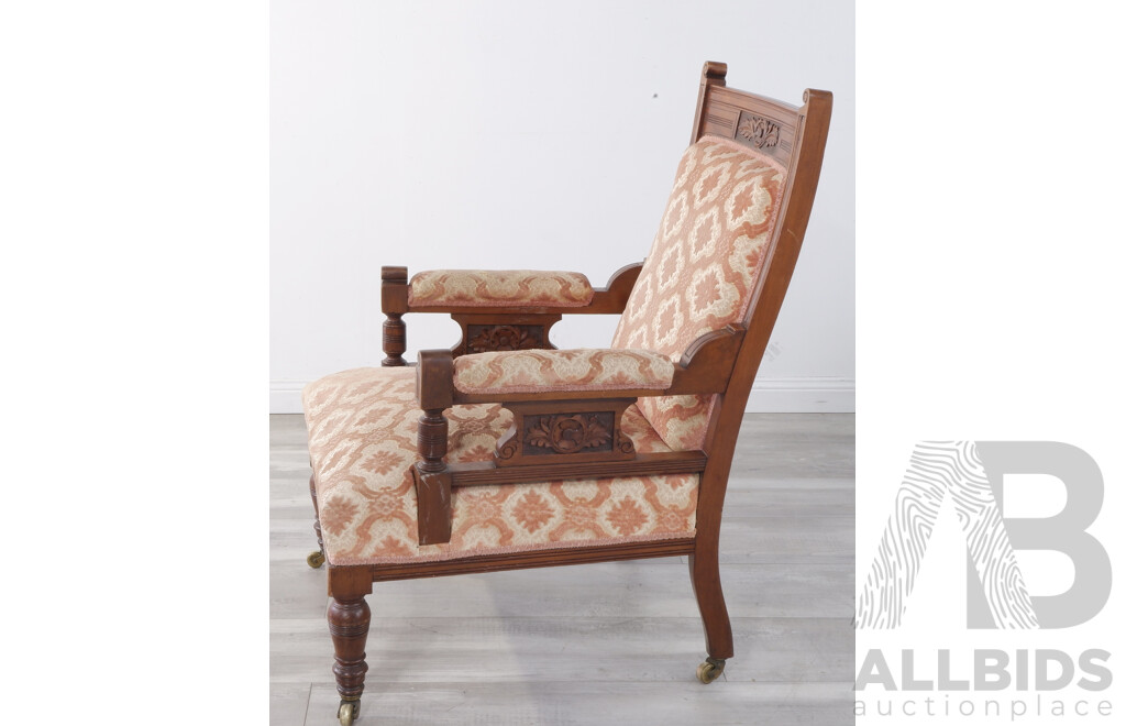 Edwardian Timber Grandfather Chair