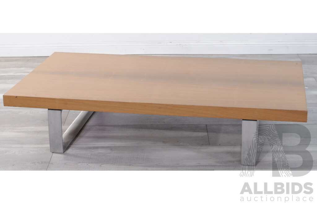 Contemporary Coffee Table with Brushed Steel Legs