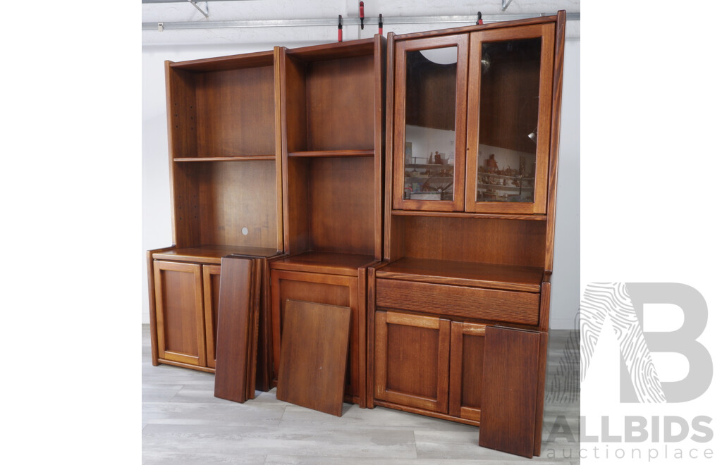 Large Vintage Three Section Wall Unit