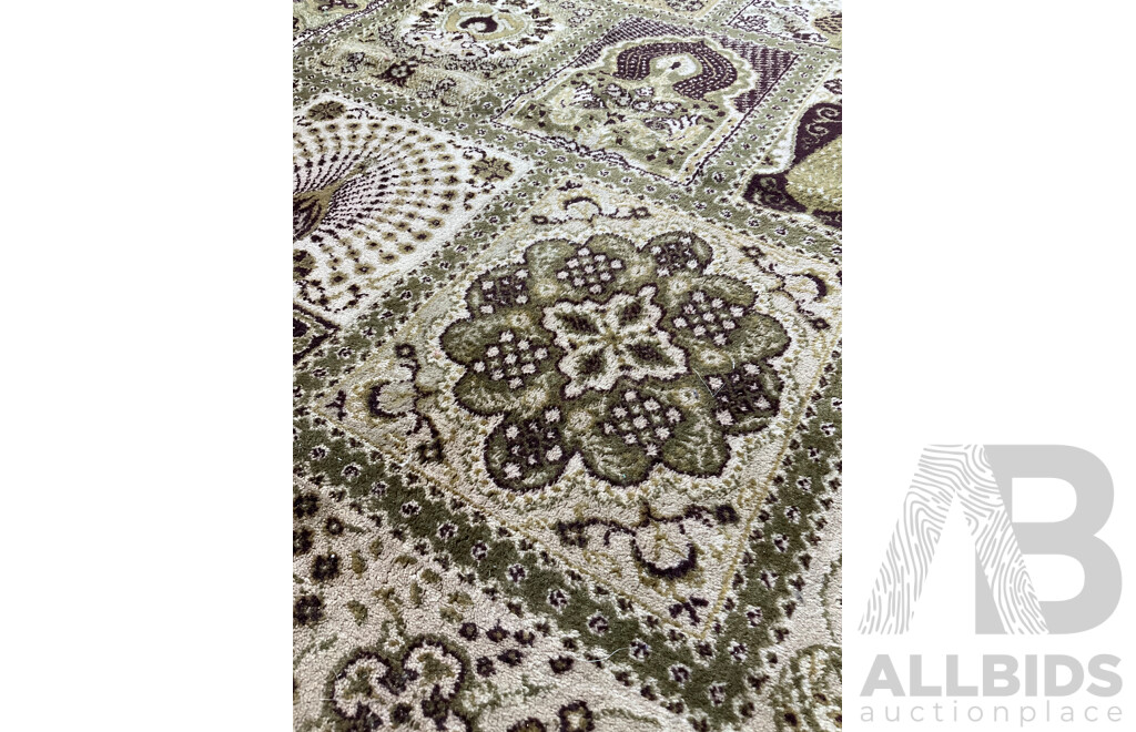 Large Machine Made Acrylic Carpet with Persian Style Panelled Mirhab Design