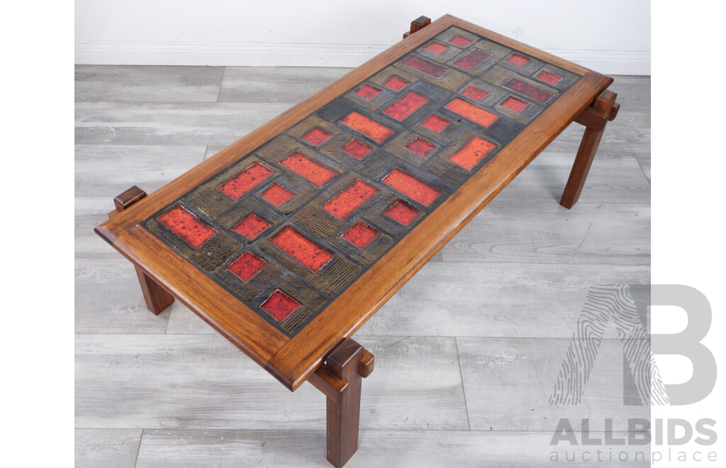 Mid Century Lava Tile Coffee Table