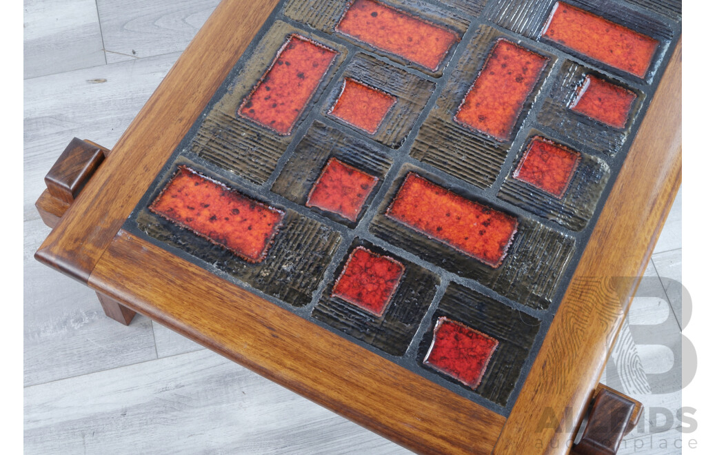 Mid Century Lava Tile Coffee Table
