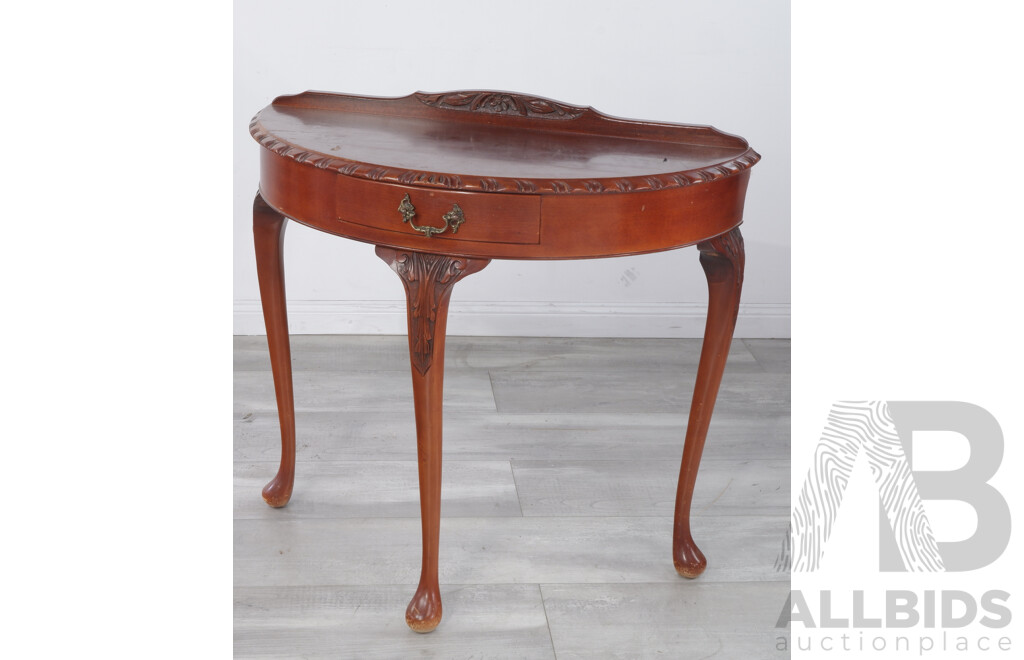 Antique Style Demi Lune Hall Table