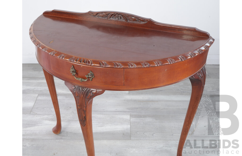 Antique Style Demi Lune Hall Table