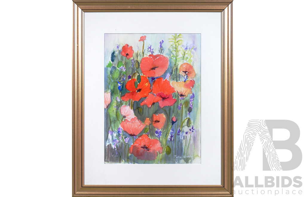 Julia Widdup, Poppies, Watercolour