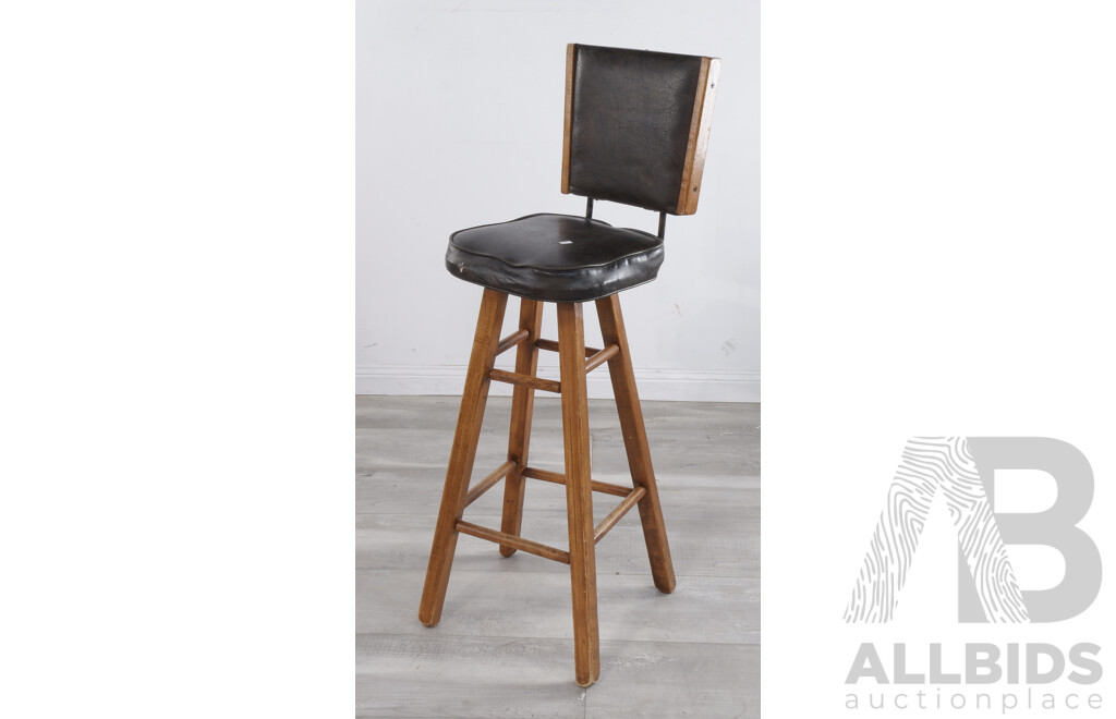 Vintage Timber and Vinyl Barstool