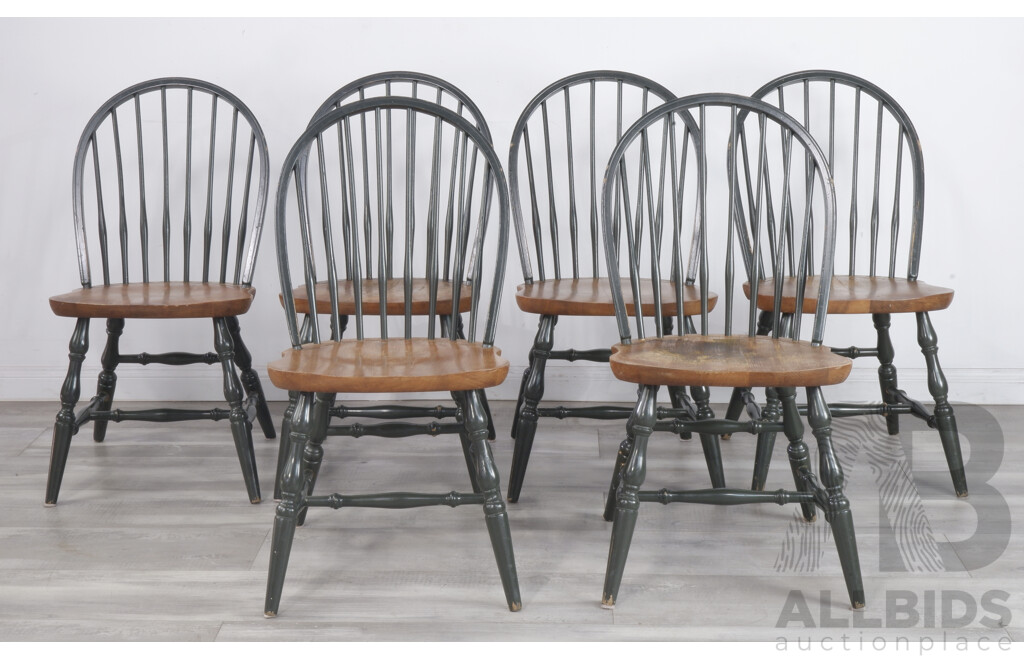 Six Windsor Back Dining Chairs by Euro Furniture Pty, NSW