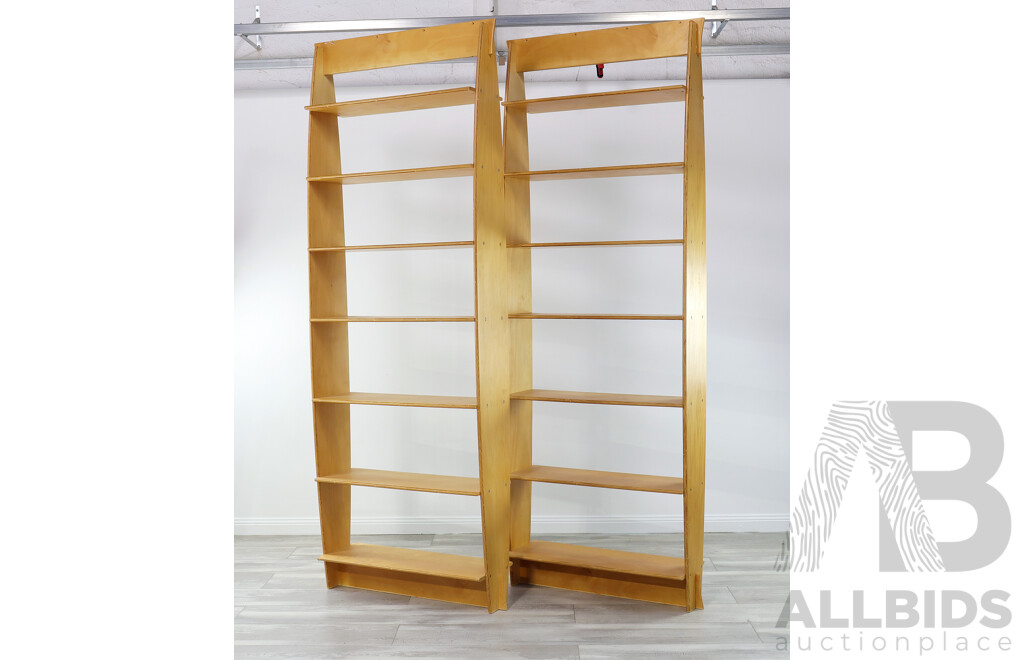 Pair of Tall Plywood Bookcases