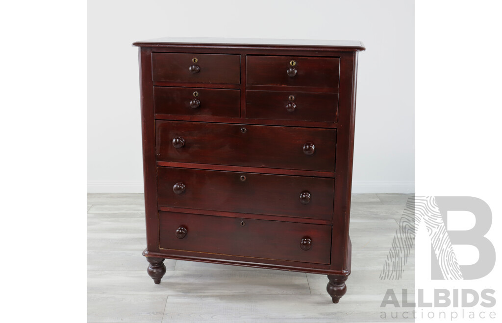 Antique Style Tall Boy Chest of Drawers