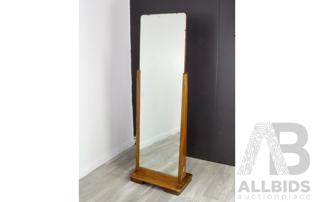 Antique Timber Free Standing Mirror