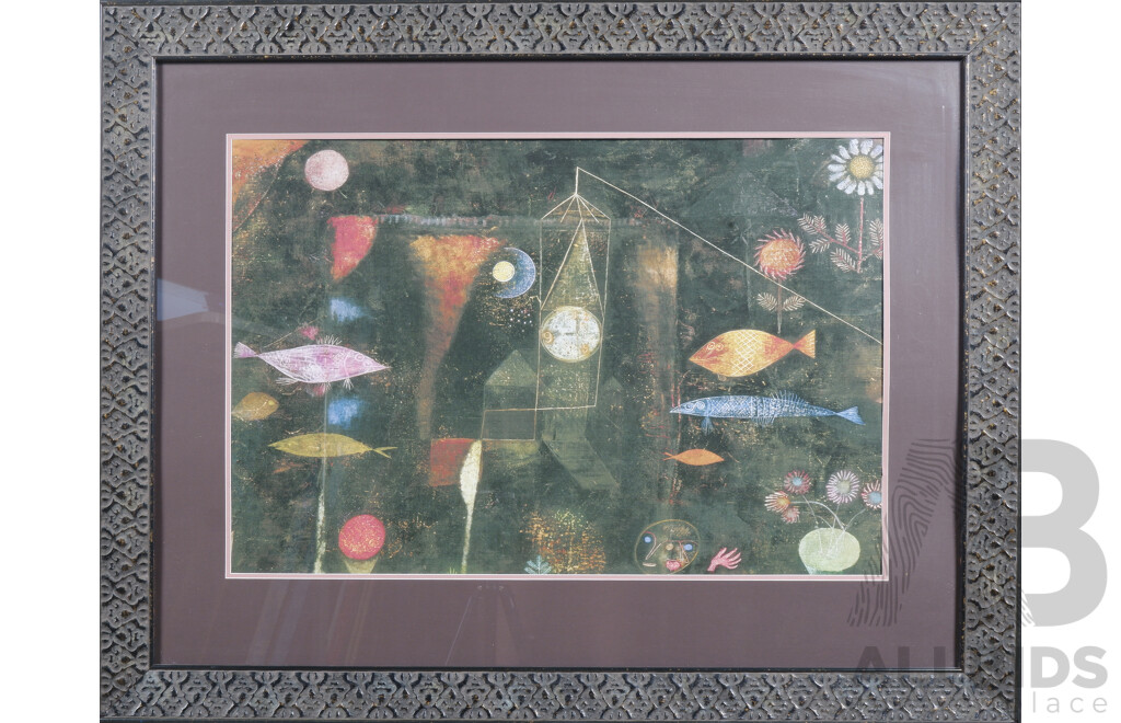Framed Paul Klee Offset Print, Fish Magic