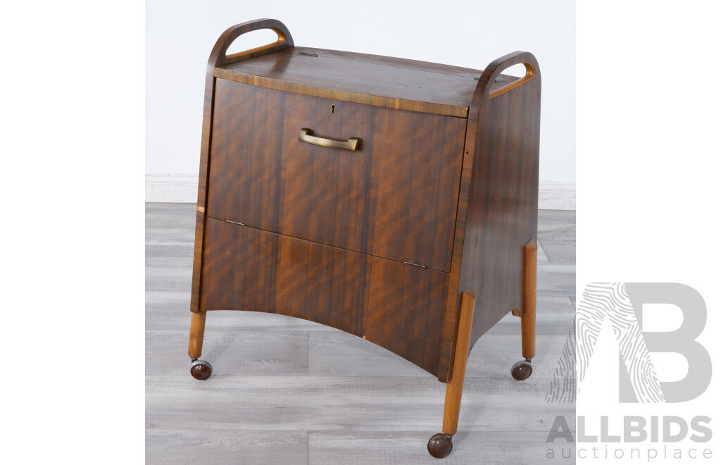 Art Deco Fitted Drinks Trolley