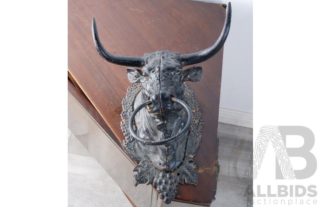 Reproduction Cast Iron Bull Form Towel Holder