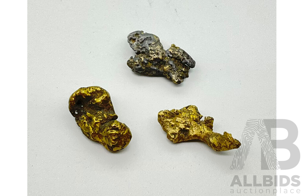 Three Gold Nugget Pieces - 6.07 Grams