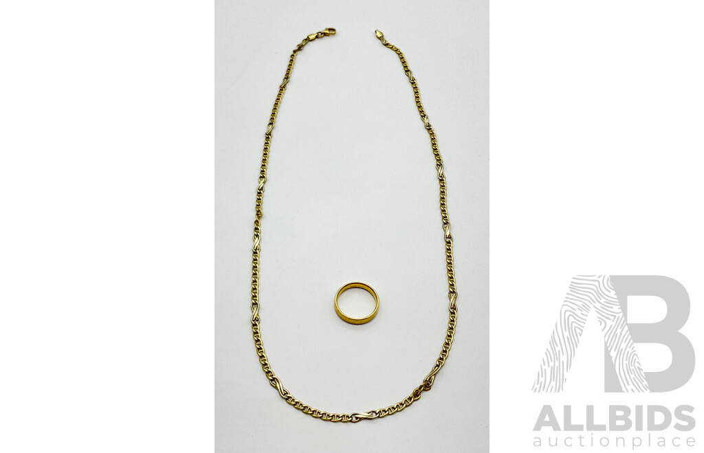 18CT Gold Chain and Wedder - 10.15 Grams