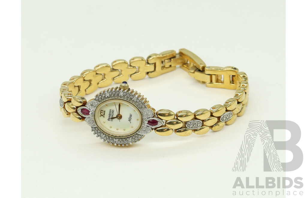 Vintage Watch Ármitron Diamond  - Set with Diamonds, Rubies and Sapphire Cabachon Dial