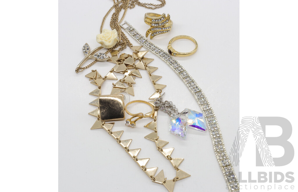 Gold Plated Triangular Necklet and Other Gold Plated Jewellery Items