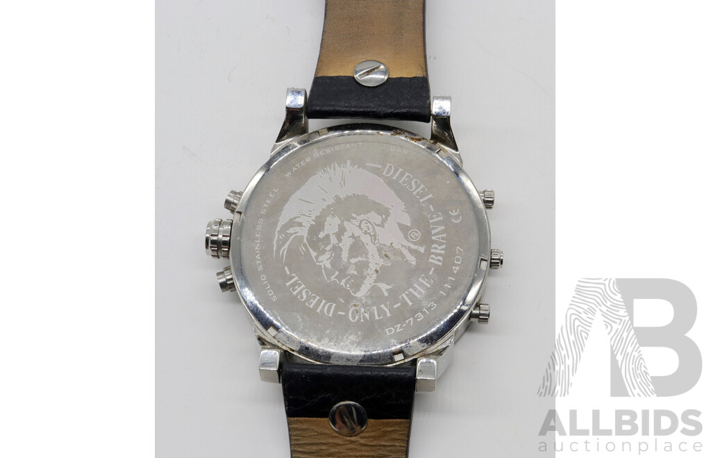 Diesel 'Mr Daddy' 57mm Wrist Watch - Black & Silver