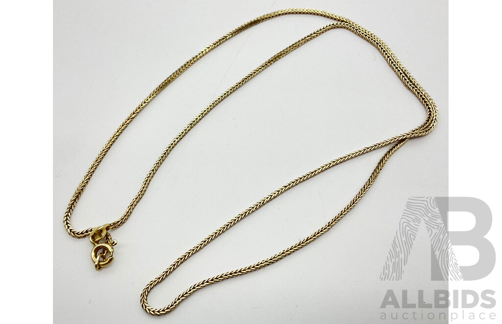 18ct Yellow Gold Herringbone Link Chain, 52cm, 4.15 Grams