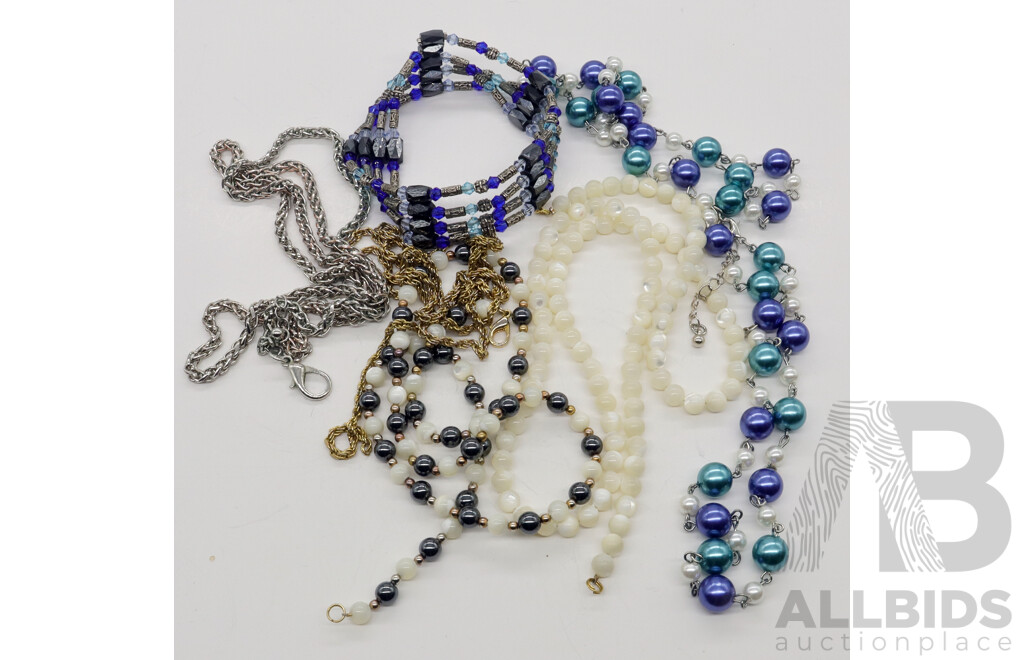 Vintage MOP Beads & MOP/Heamatite Beads and Other Assorted Jewellery Items