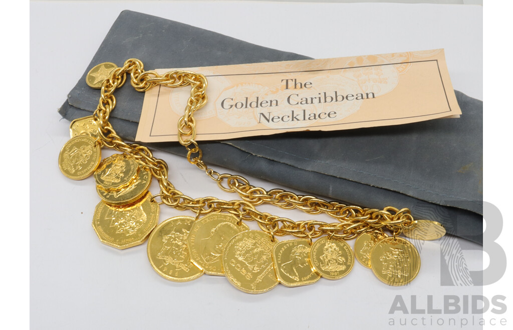 The Franklin Mint 'the Golden Carribean Necklace' 47cm, 24ct Gold Plated