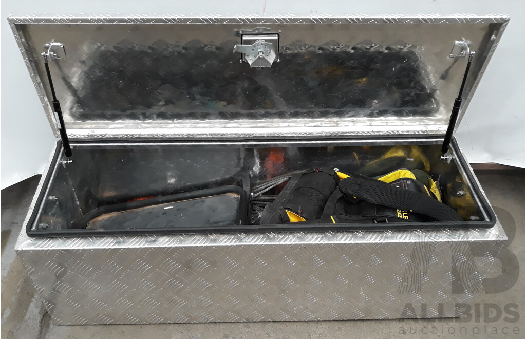 Large Aluminium Toolbox with Assorted Tools and Equipment